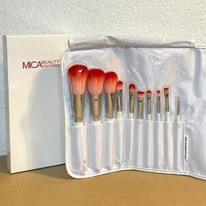 Mica Beauty Cosmetics Deluxe 10 Brush Set New High Quality Makeup Application